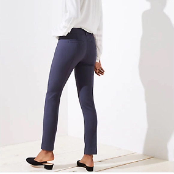 LOFT Marisa Skinny Ankle Dress Pants / Trousers - Blue-Grey, Size 8 - Picture 2 of 7
